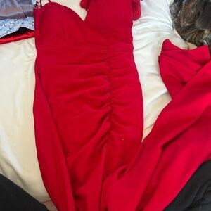 Windsor Red Sweetheart Ruched Dress